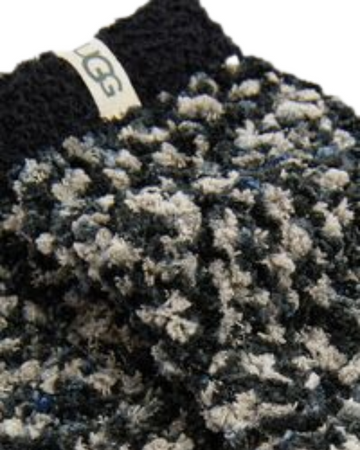 UGG UAS0011W Black/Grey Cozy Chenille Socks myselflingerie.com